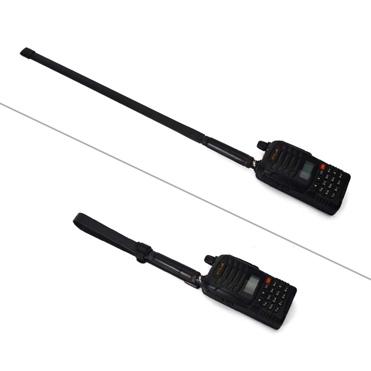 HYS BNC CS Tactics Foldable Dual Band 2m/70cm Antenna for 144/430MHz - Compatible with Cobra, Midland, Uniden Handheld/Portable BNC Radios (Black) - Perfect for Emergency Communication, Outdoor Adventures, and Ham Radio Enthusiasts
