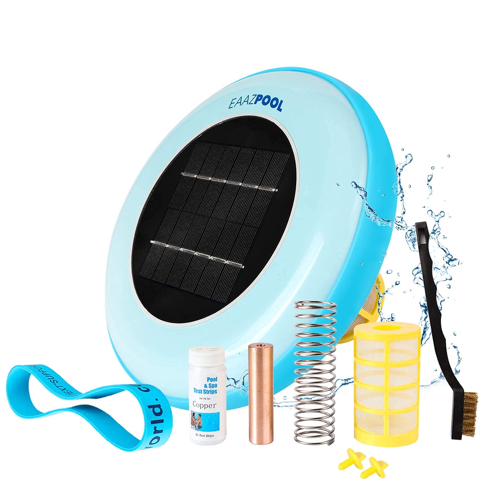 EAAZPOOL Solar Pool Ionizer - Reduce Chlorine Use by 85% | Eco-Friendly Pool Cleaning Device | Solar-Powered Chlorine-Free Pool Purifier & Sanitizer | Durable Anode for Long-Lasting Performance | 1 Year Warranty | Treats Pools Up to 45,000 Gallons | Perfect for Inground & Above Ground Pools, Spas & Hot Tubs