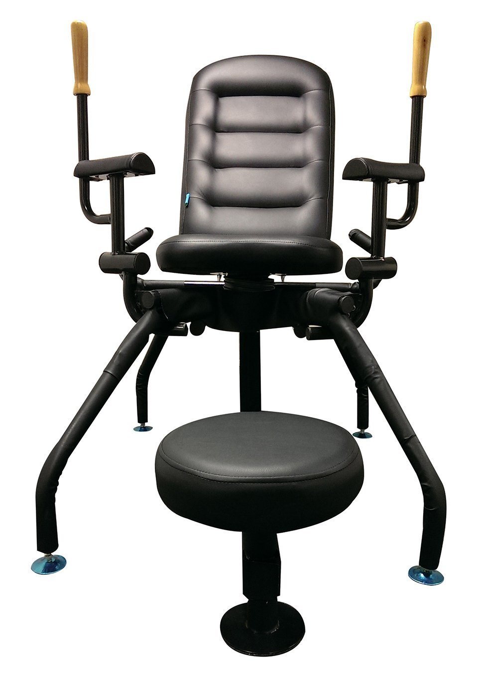 Premium Black Leather BDSM Sex Chair - Adjustable Gynecologist Style Bondage Furniture for Couples, Spice Up Your Bedroom & Dungeon Play
