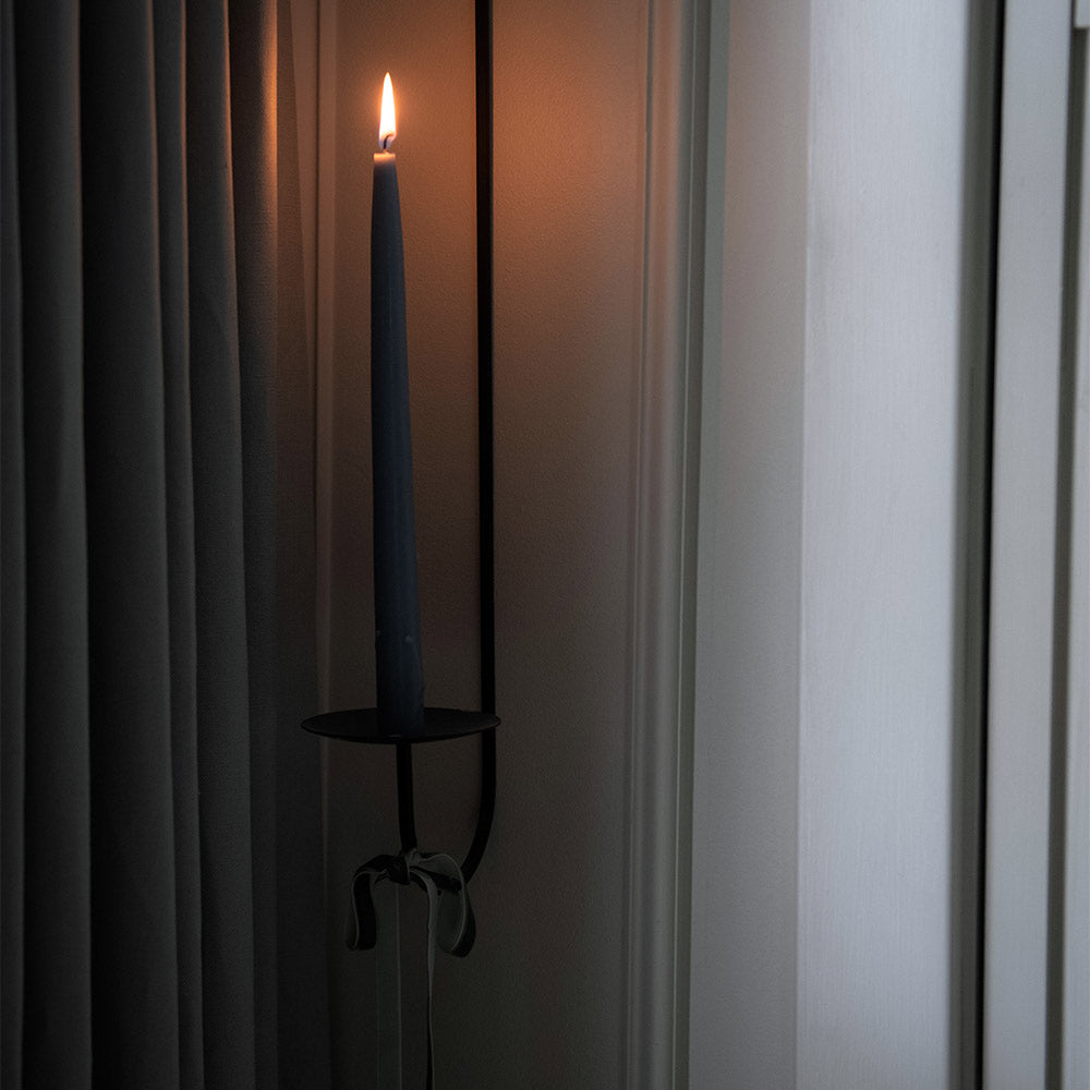 Hand Forged Iron Candle Holder - Single Arm Wall Mounted Rustic Home Decor for Living Room, Bedroom, Wedding & Outdoor Parties
