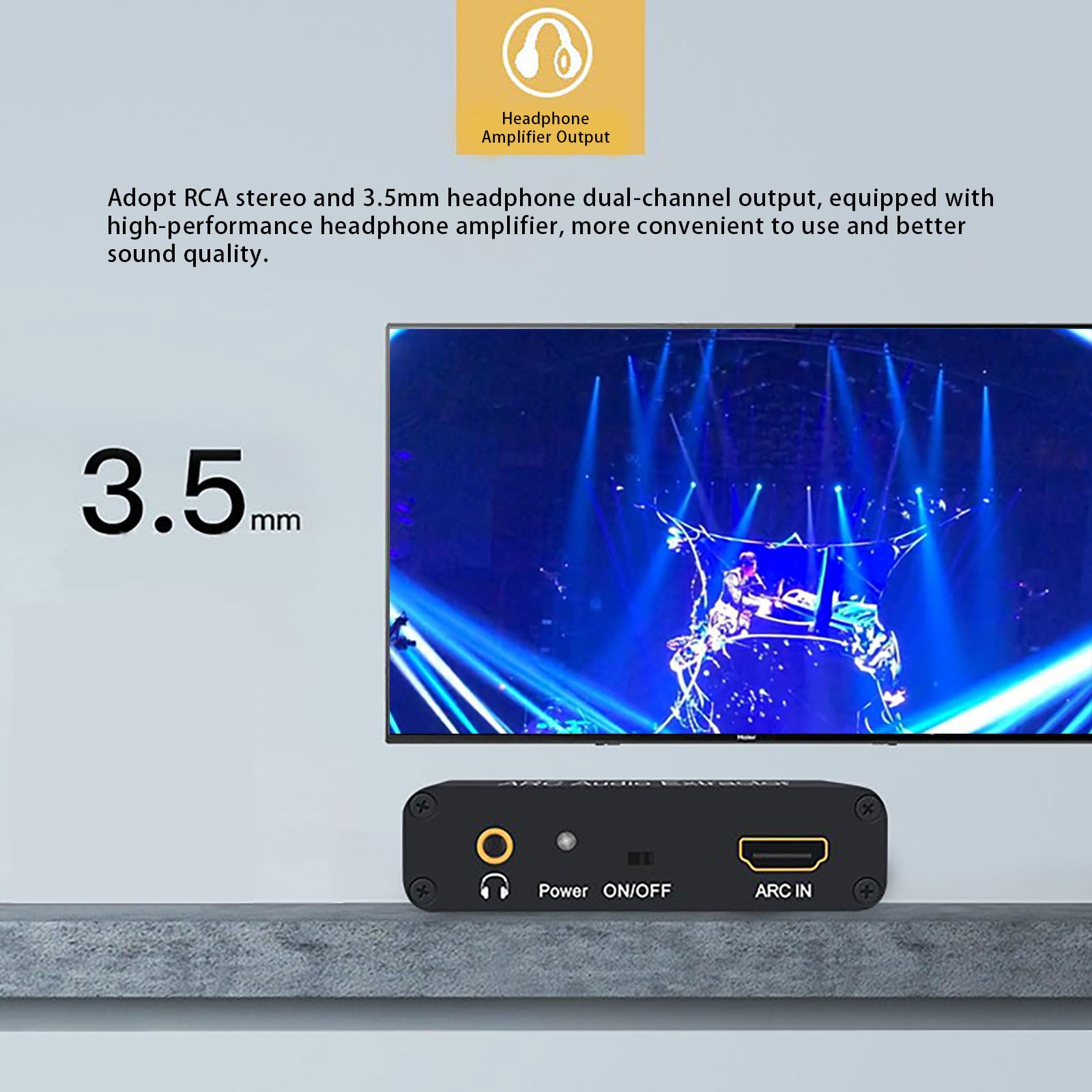 HDMI ARC Audio Converter 192KHz - Digital to Analog Audio Adapter with Optical/Coaxial/RCA/3.5mm Output for TV, Soundbar, Home Theater System | Perfect for Gaming, Movie Nights & Music Listening