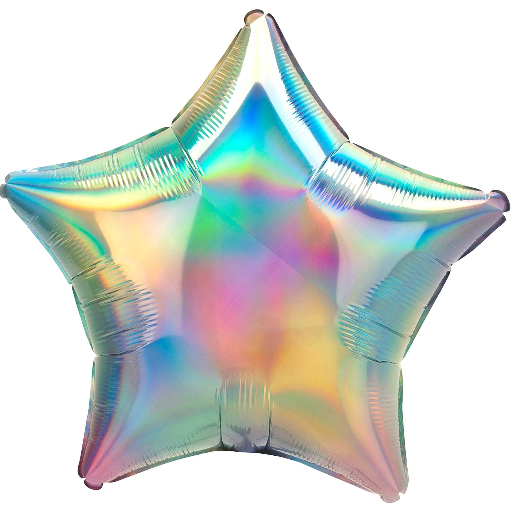 45cm Standard Holographic Iridescent Pastel Rainbow Star Balloon - Party Decorations, Birthday Supplies, Baby Shower Decor, Wedding Centerpiece, Photo Booth Props
