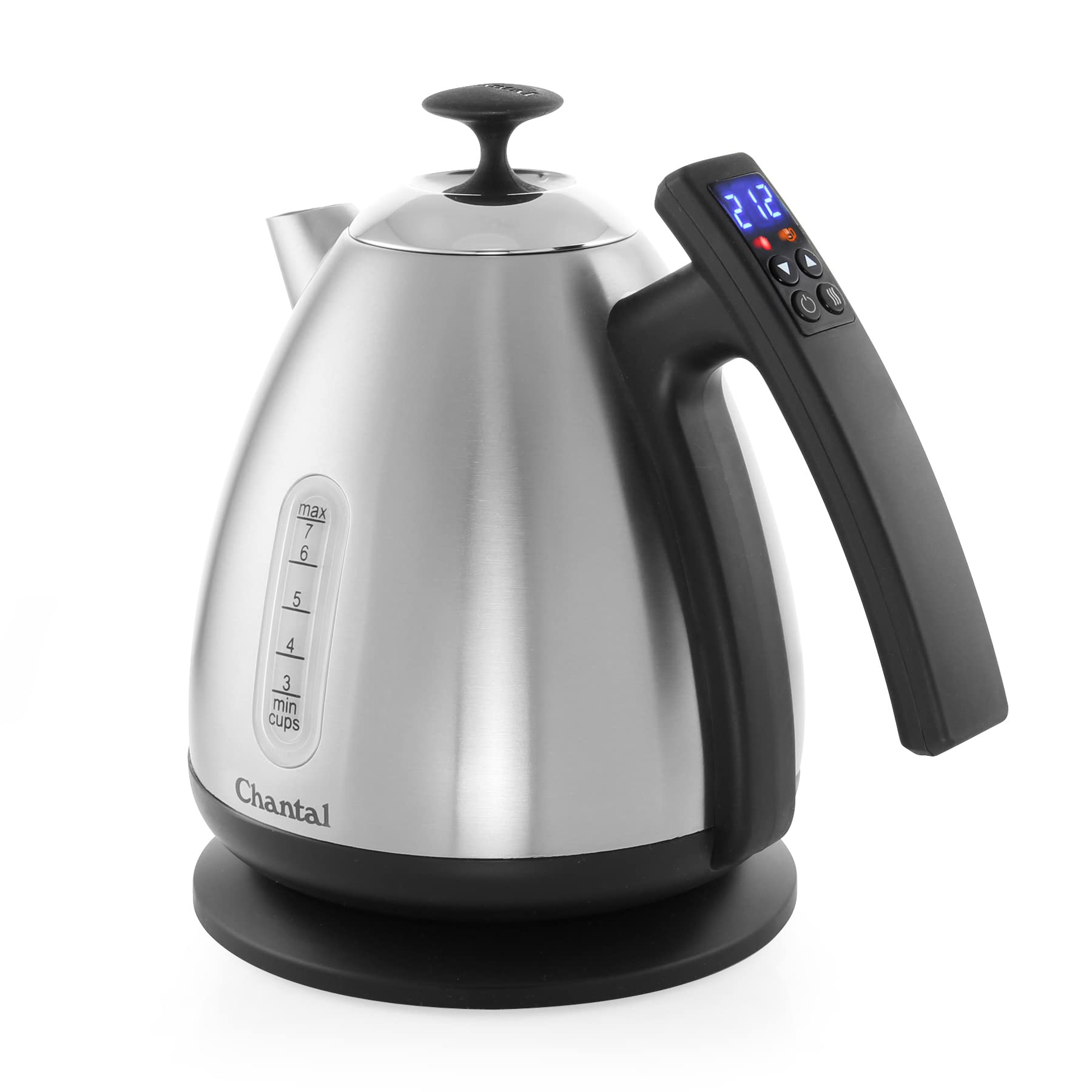 Chantal Vincent 1.75 Quart (7 Cup) Stainless Steel Electric Kettle with Temperature Control - Fast Boiling for Coffee, Tea & Hot Beverages - Perfect for Home, Office & Kitchen Use