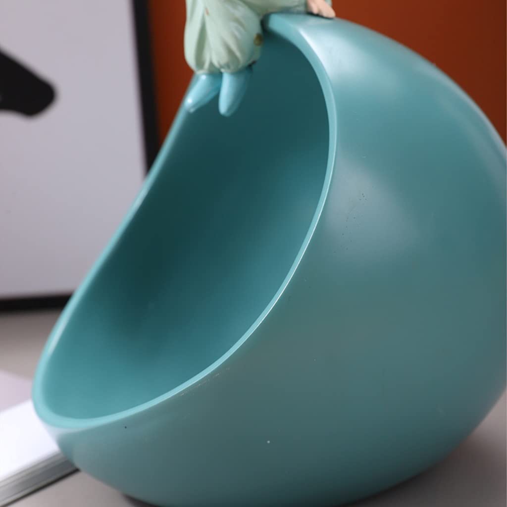 Bubble Girl Resin Figurine - Decorative Key Holder, Jewelry & Earrings Organizer, Candy Dish for Living Room Table | Creative Home Décor Storage Box (Green) - Perfect for Entryway, Bedroom Vanity & Gift Giving