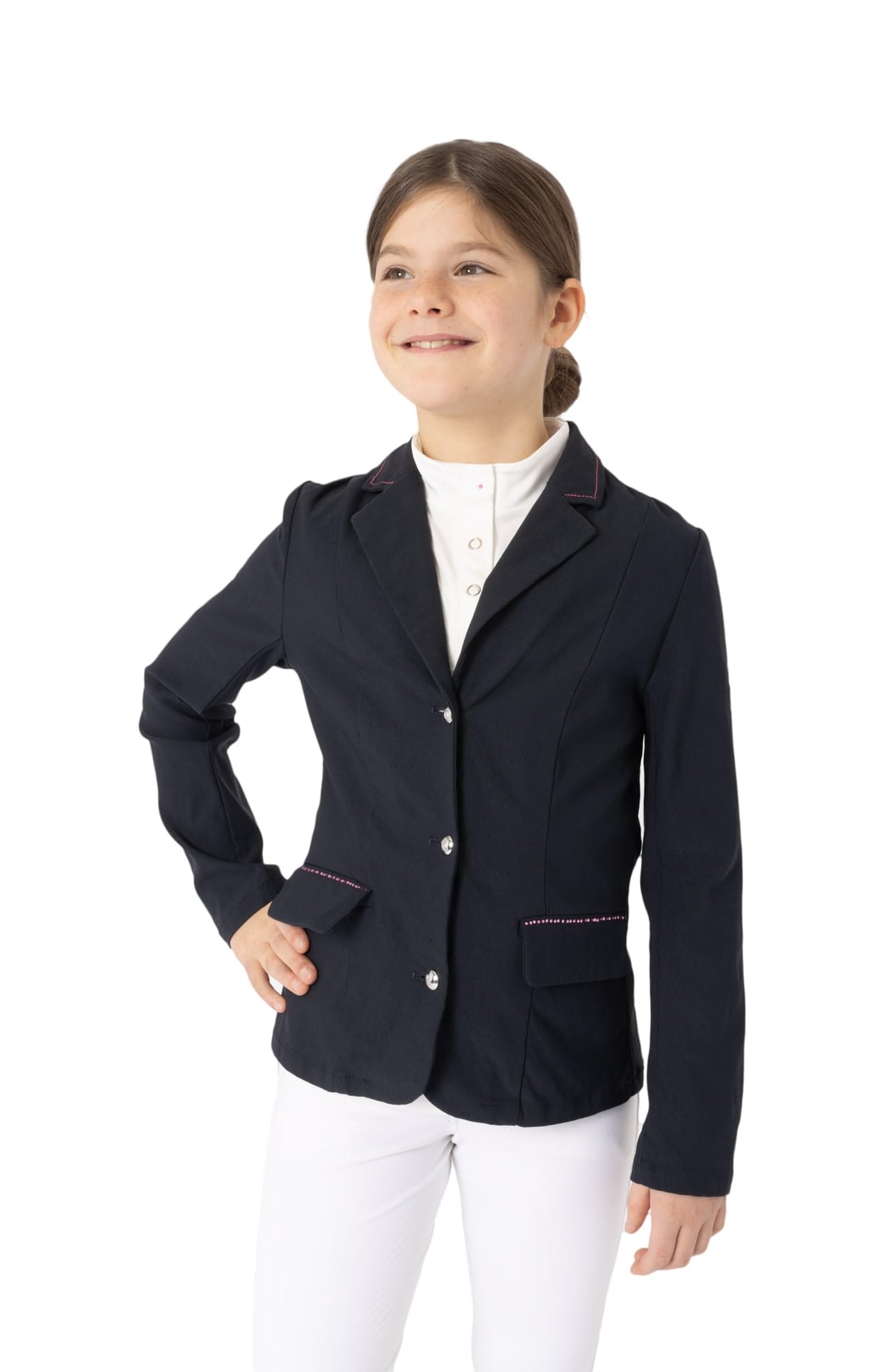 HORZE Zayla Kids Show Jacket - Equestrian Riding Coat for Girls & Boys - Perfect for Horse Shows, Riding Lessons & Outdoor Activities