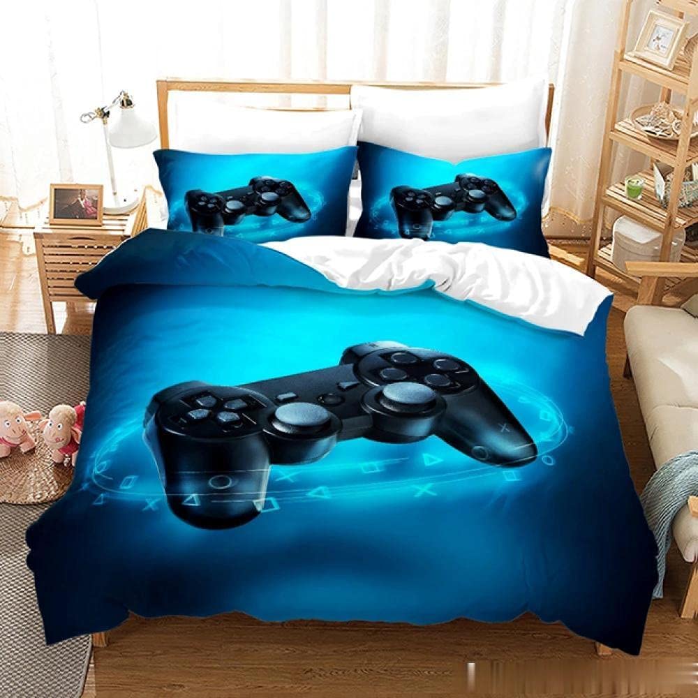 3D Game Controller Queen Comforter Set - Soft Microfiber Video Game Bedding for Boys, Youth & Adults - King/Queen/Twin/Full Size Duvet Cover with Pillowcases - Perfect for Gaming Rooms, Teen Bedrooms & Gamer Gifts
