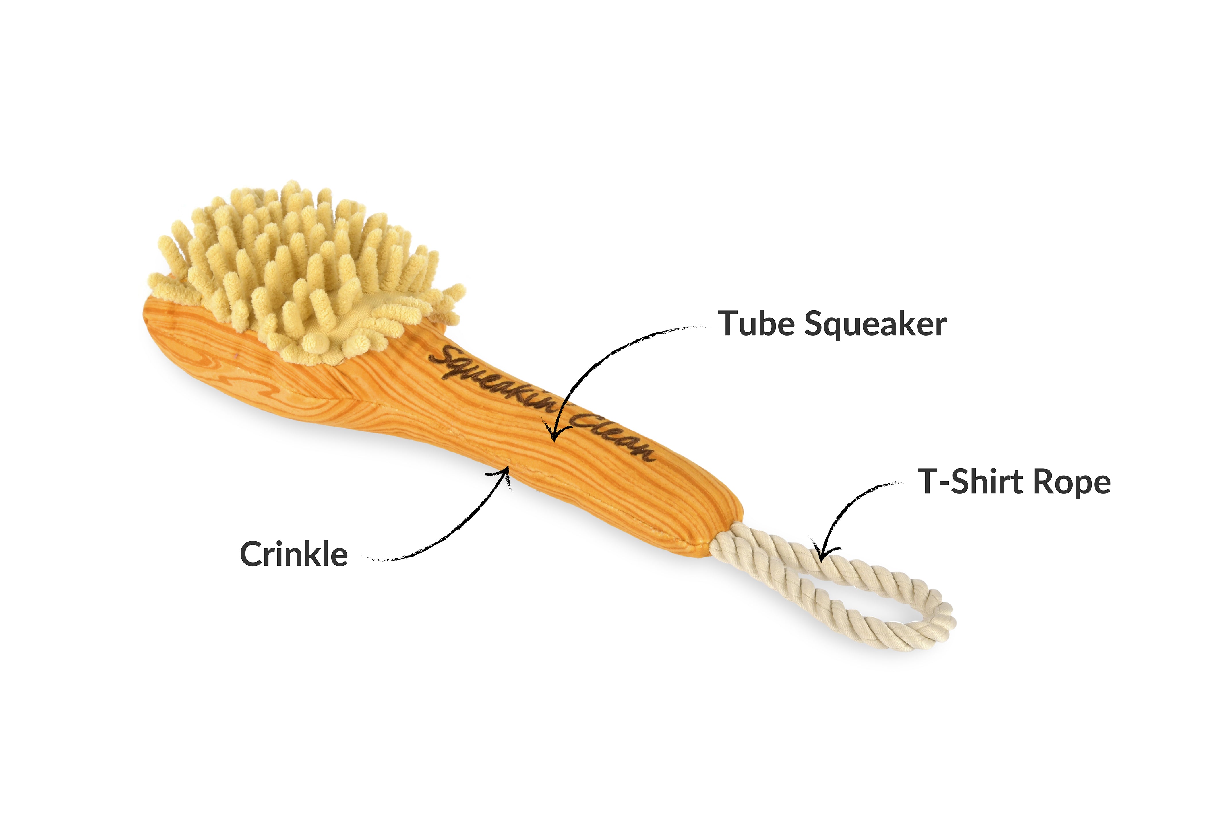 Splish Splash™ Dog Chew Toy - Plush Squeaky Barking Brush for Puppies & Small Dogs | Interactive Play, Teething Relief & Bath Time Fun | Pet P.L.A.Y.