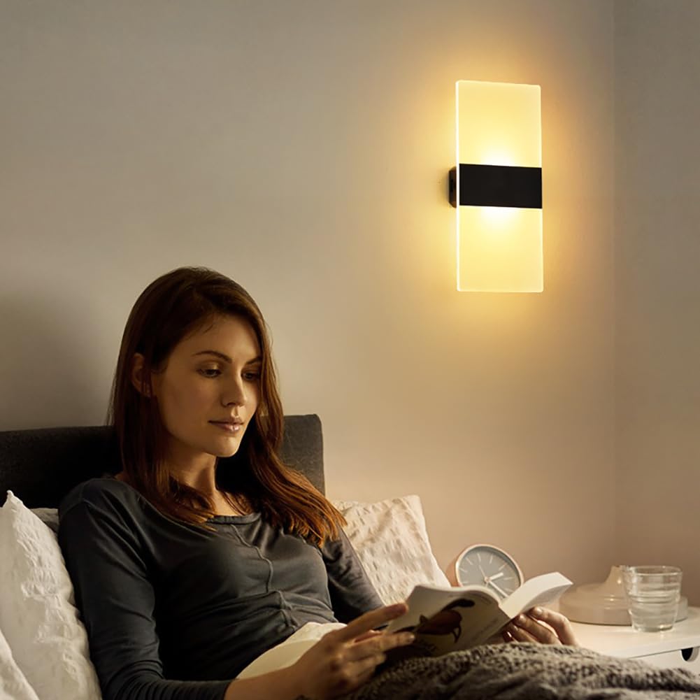 Rechargeable LED Wall Sconce Set of 2 - Battery Operated Touch Control Dimmable Wireless Wall Lights with Magnetic Mount, Modern Bedside Lamps for Bedroom, Living Room, Hallway & Home Decor | Perfect for Night Reading, Ambient Lighting and Space-Saving Wall Decor