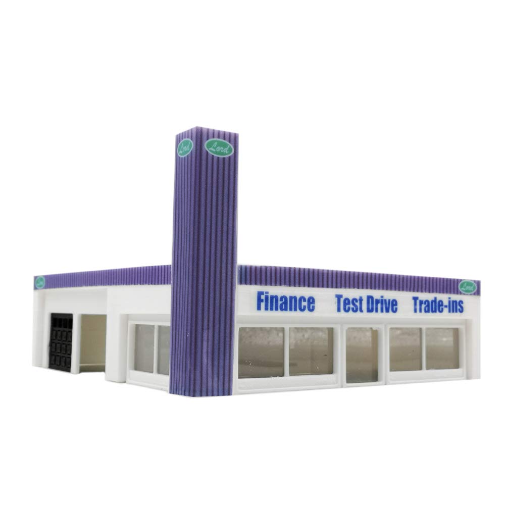 1:64 Scale Car Dealership Building Model Kit - Outland Models Scenery for Model Cars - Perfect for Diorama, Train Layouts & Collectors Display