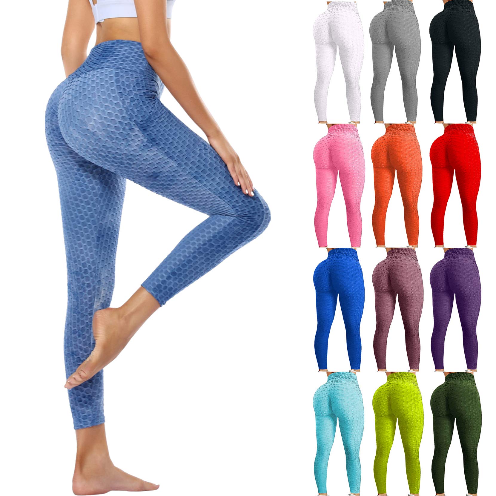 Trendy TikTok Yoga Pants - High Waist Bubble Hip Leggings for Workout & Lounge