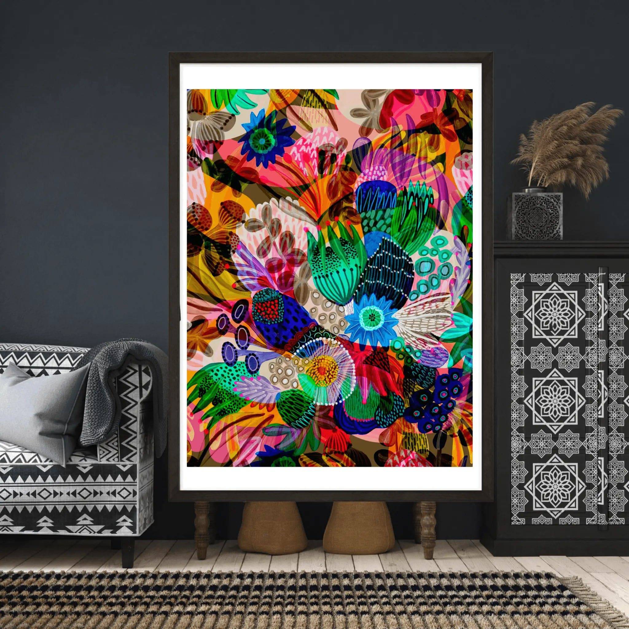 Abstract Wall Art Print - Garden of Eden Painting for Modern Home & Office Decor - Perfect for Living Room, Bedroom or Office Wall Decor