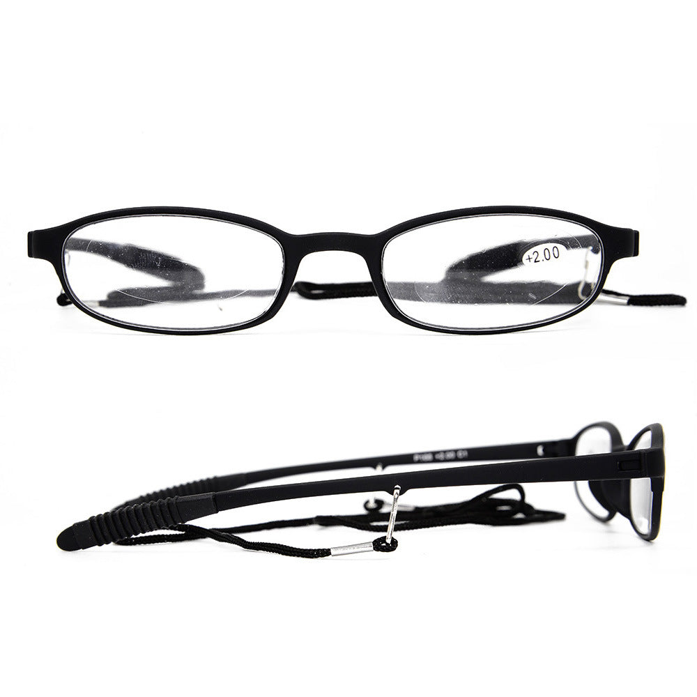 TR90 Flexible Memory Computer Reading Glasses - Black Oval Full Frame for Men & Women - Lightweight & Durable Eyewear for Reading, Office Work & Screen Use