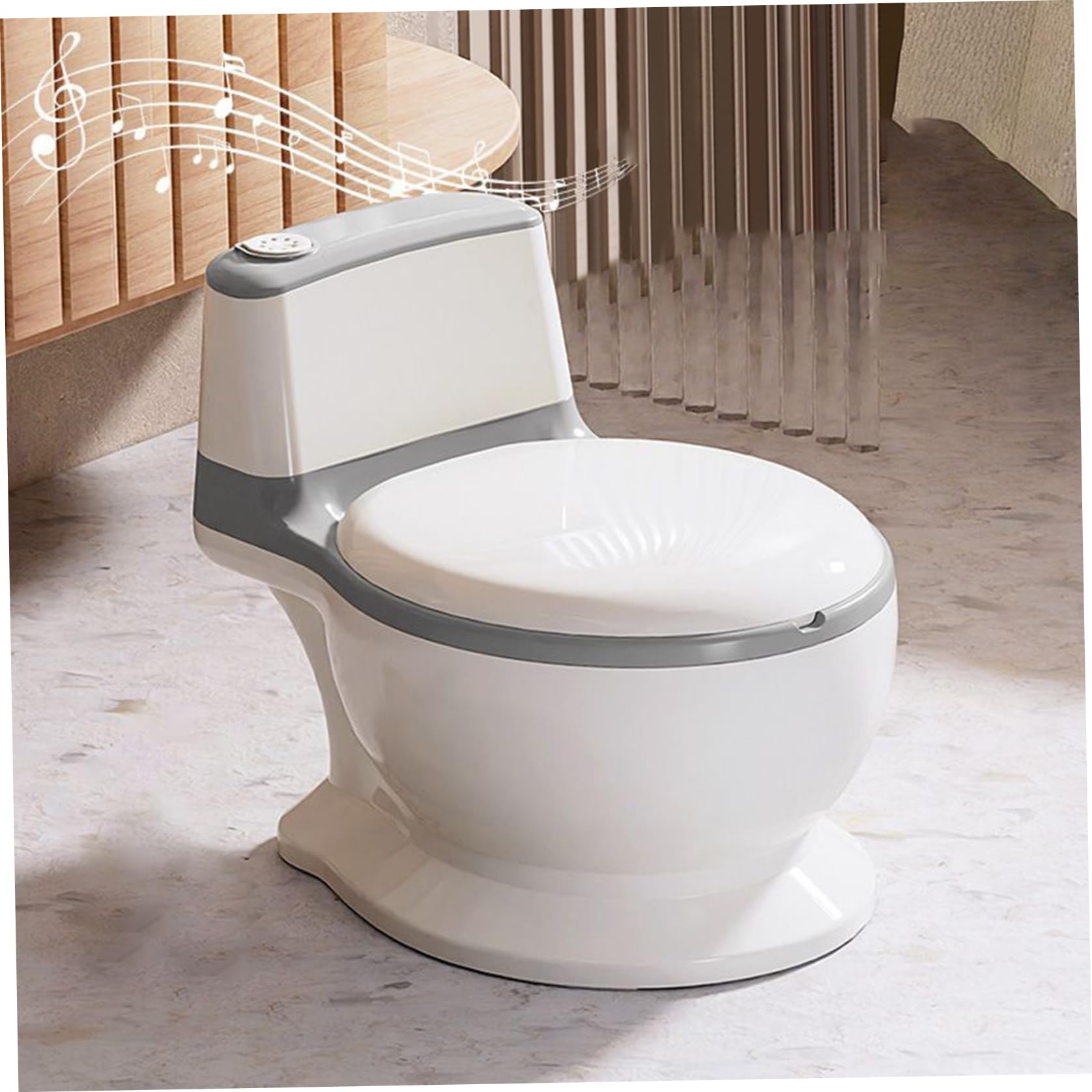 **Realistic Toddler Potty Training Toilet with Lifelike Flushing Sound – Splashproof PVC Seat Cushion for Kids 18+ Months – Pink | Perfect for Home, Daycare & Travel Potty Training**