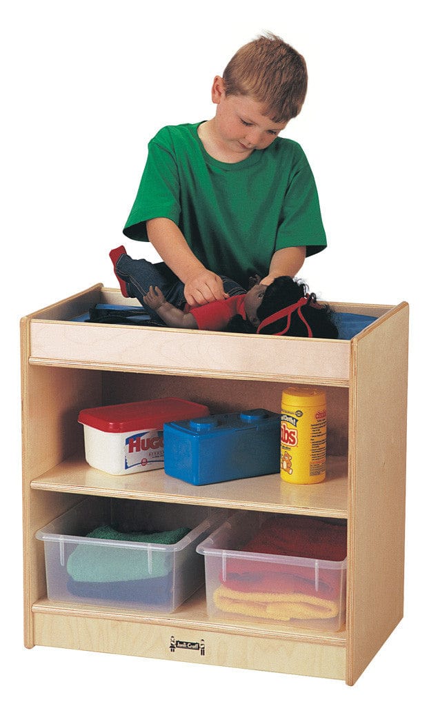 Jonti Craft Doll Changing Table - Sturdy Wooden Baby Doll Nursery Furniture for Pretend Play & Role Play - Perfect for Kids' Playroom, Daycare & Preschool