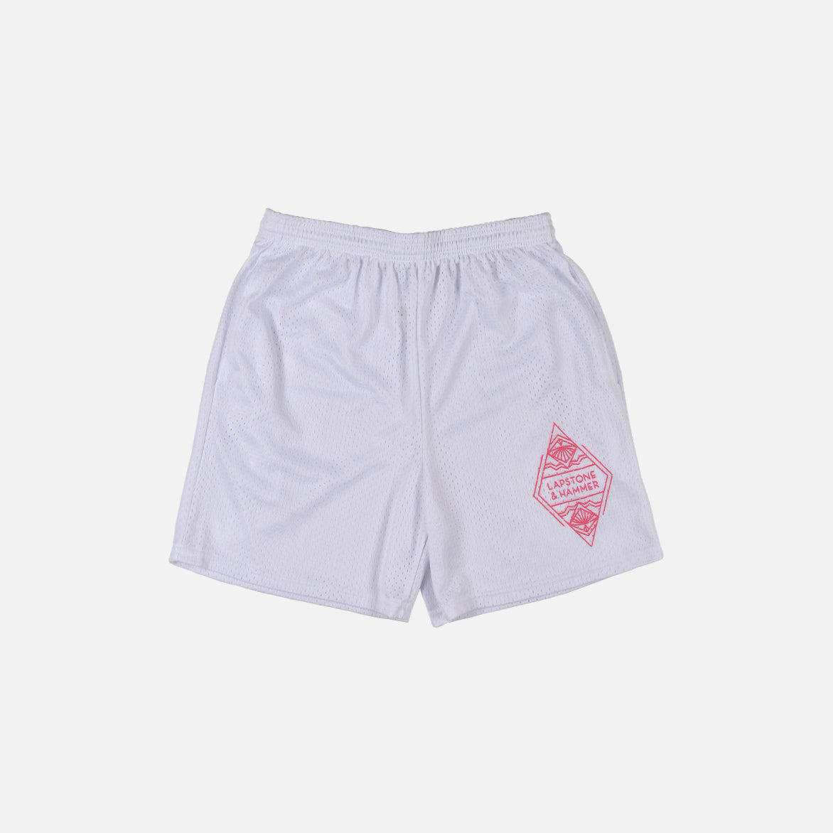 Diamond Mesh Shorts for Women - White & Pink Summer Fashion Shorts | Comfortable & Breathable for Gym, Beach, and Casual Wear