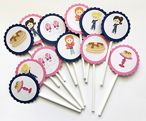 12pcs Pancake Party Cupcake Toppers - Fun Breakfast Themed Decorations for Birthday Cakes, Desserts & Party Treats
