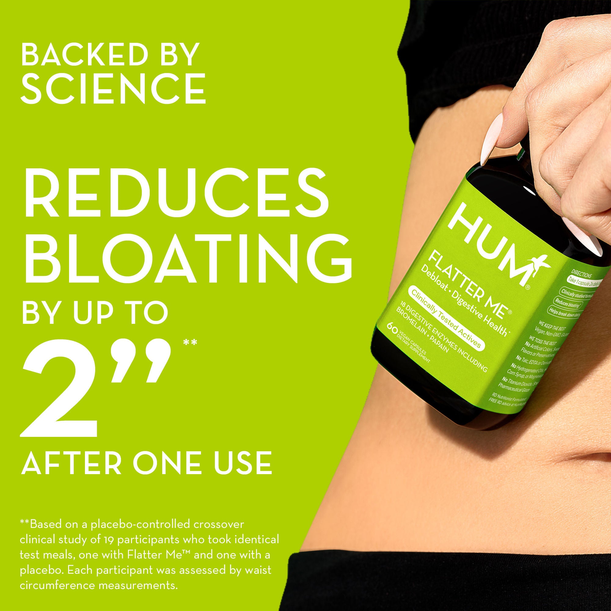 Flatter Me Digestive Enzyme Supplement for Bloating Relief & Gut Health - Supports Digestion After Meals | Ideal for Travel, Overeating & Sensitive Stomachs