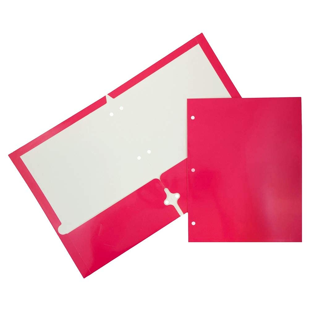 JAM PAPER Glossy 3 Hole Punch School Folders - 6 Pack for Office & Classroom
