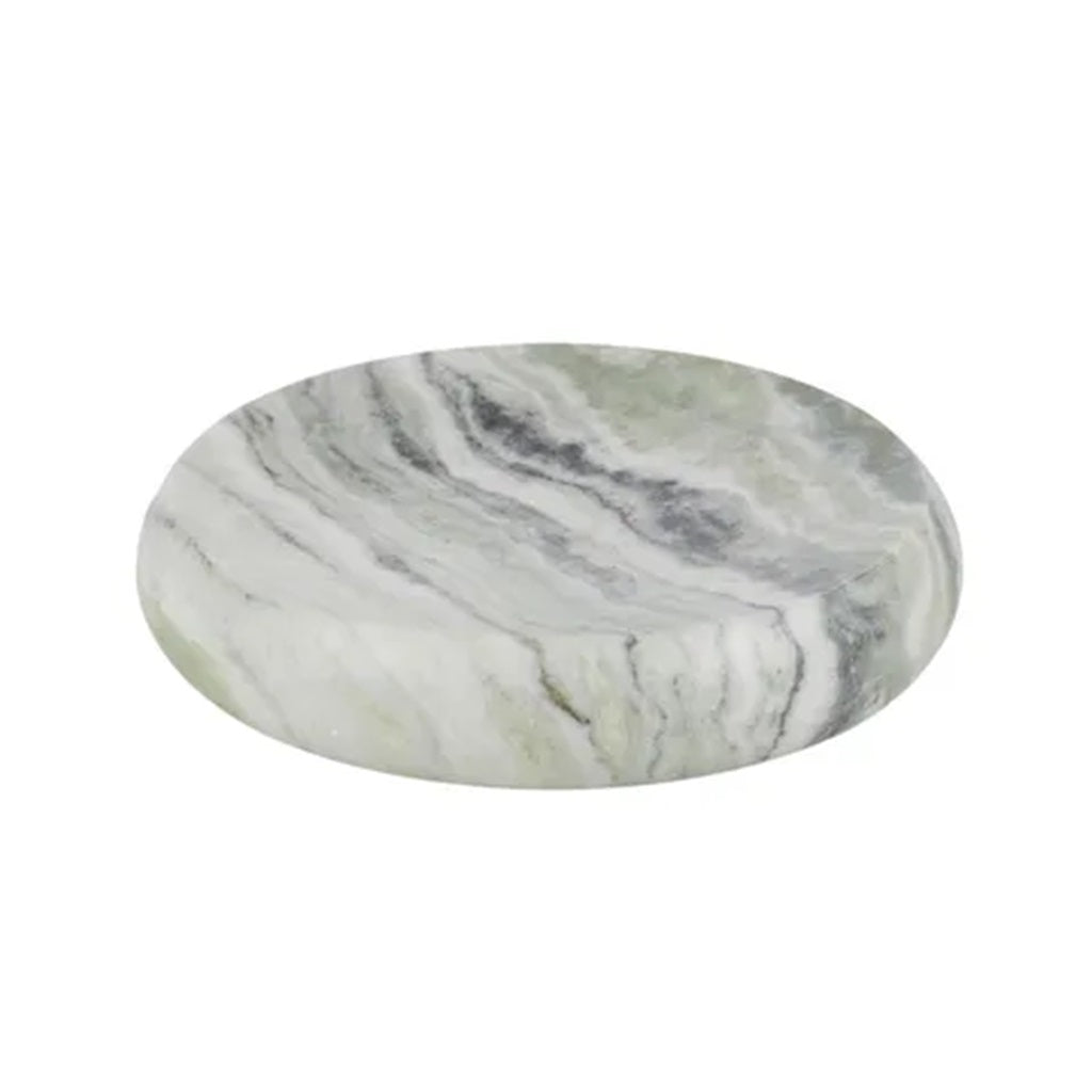 Premium Green Mineral Marble Dish - 24 x 24 x 4.5cm - Natural Stone Coaster for Drinks & Jewelry - Perfect for Home Decor, Spa, and Office Use