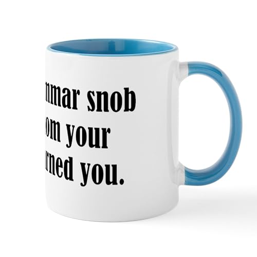 White/Blue Inside - Grammar Snob Mug