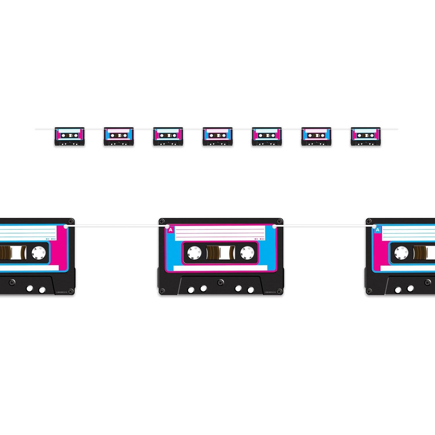12 Pack Beistle Cassette Tape Party Streamers - Retro Music Decorations for 80s Theme Parties, Birthday Celebrations & Dance Events