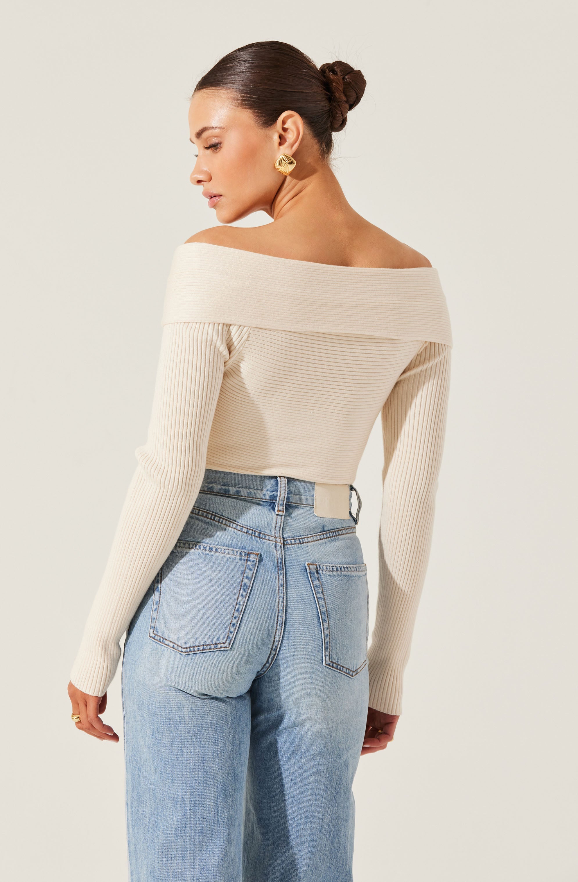 Off Shoulder Crossover Sweater Women's Fashion - Casual Knit Pullover for Fall & Winter - Perfect for Date Night, Office Wear & Weekend Outfits