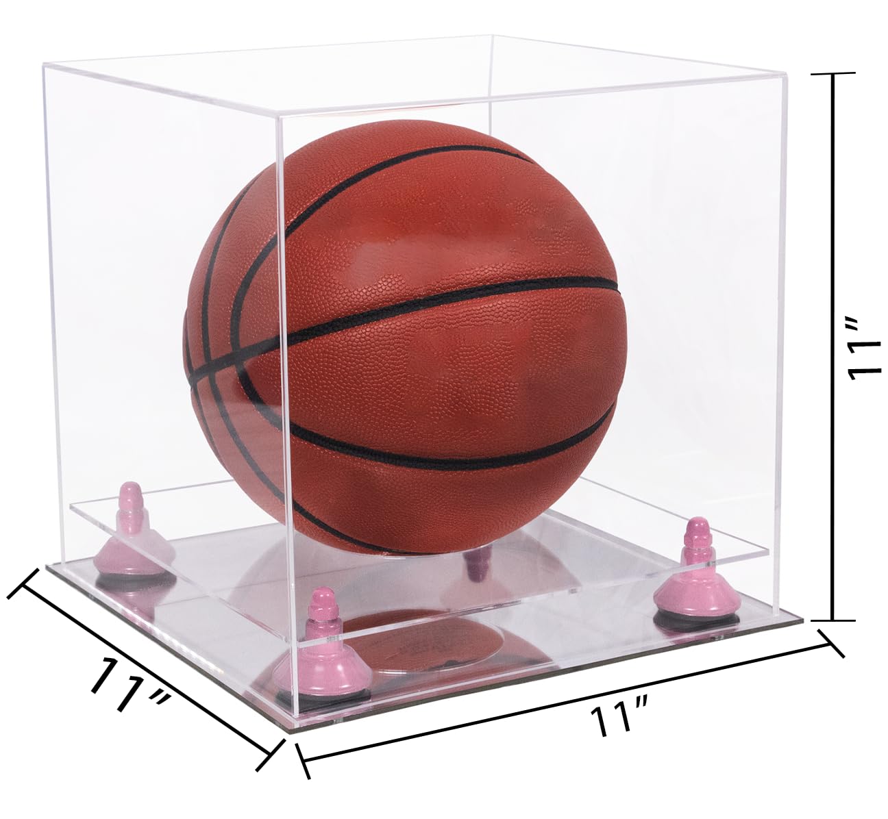 Premium Acrylic Full-Size Basketball Display Case with Adjustable Risers - Perfect for Trophy Room, Sports Memorabilia Collection, and Home Decor Showcase