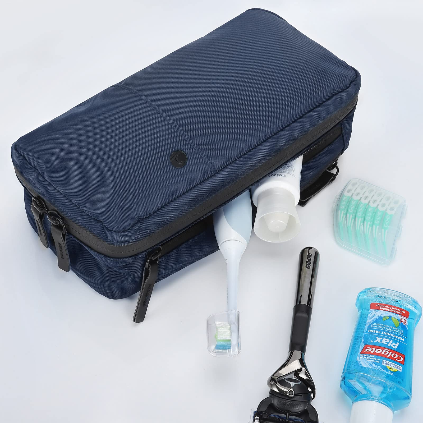 Purevave Compact Waterproof Travel Toiletry Bag for Men - Hanging Wash Pouch for Camping & Gym