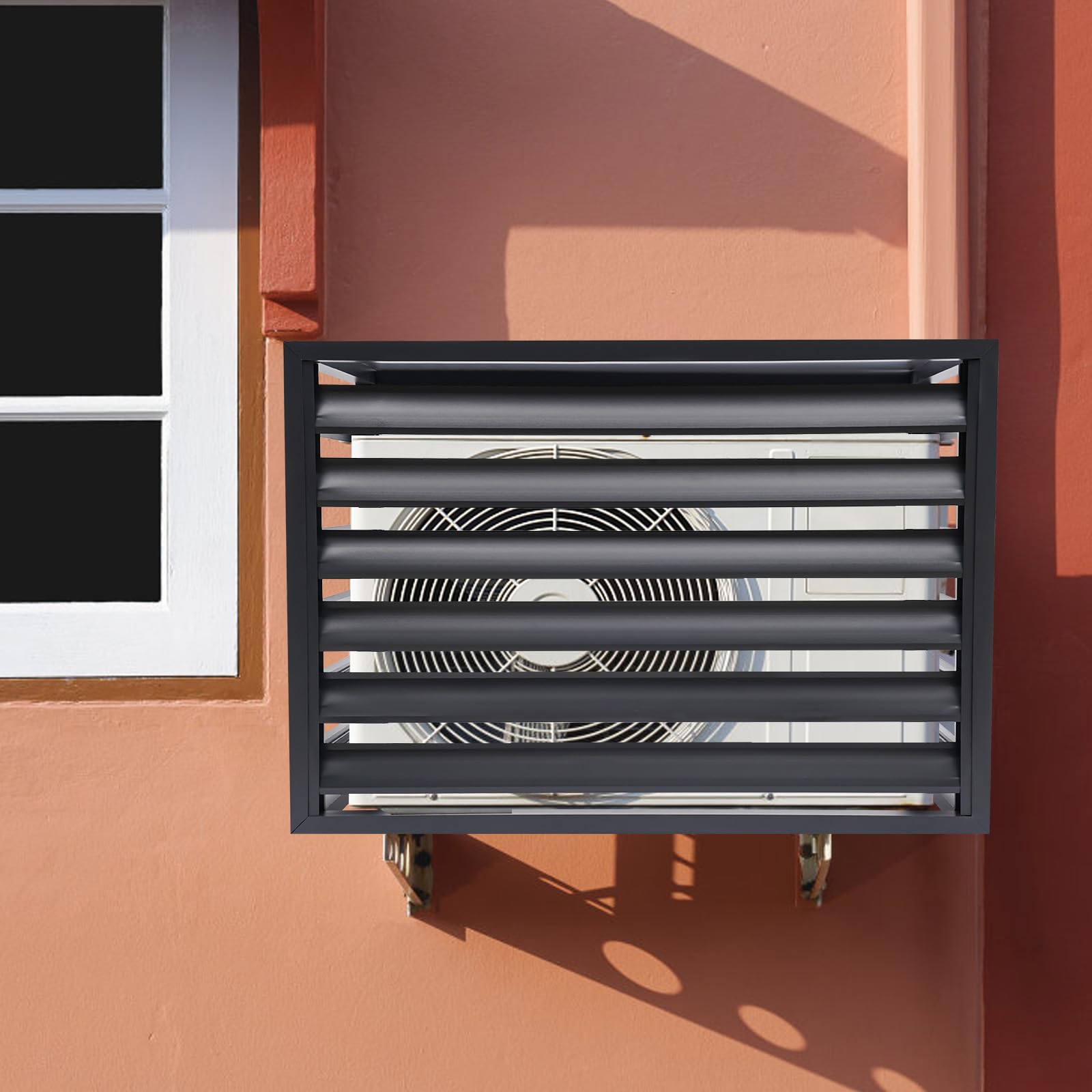 Free Standing Metal Air Conditioner Fence Screen for Outdoor Units - Decorative AC Cover Enclosure (39.4