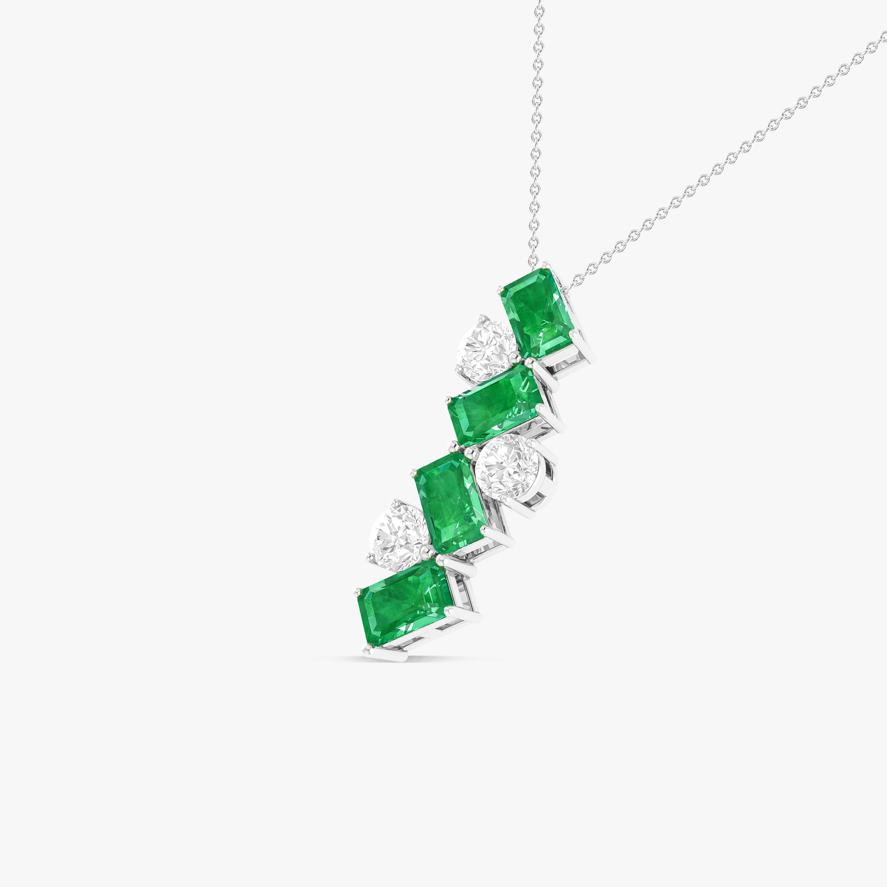 Emerald Baguette Gemstone Pendant Necklace - 14K Gold Plated Elegant Jewelry for Women, Perfect for Weddings, Anniversaries & Special Occasions