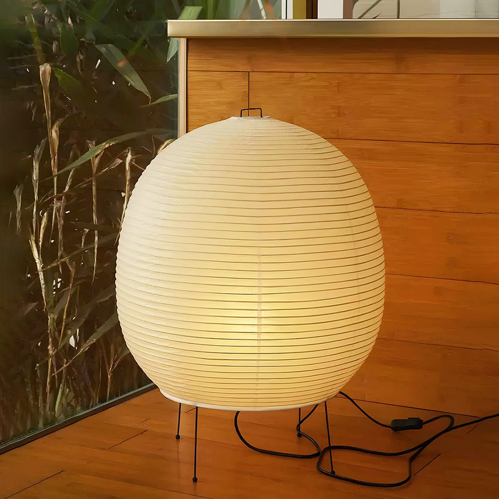 Handmade Rice Paper Lantern Table Lamp - Asian Style Decorative Lighting for Bedroom, Living Room & Dining Room - Perfect for Boho, Zen & Home Decor