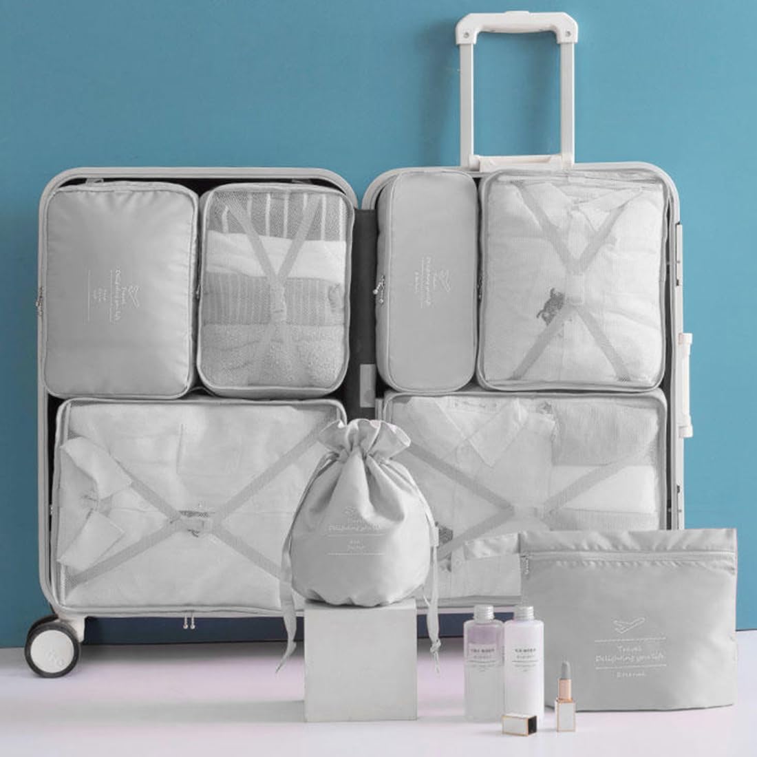 8-Piece Packing Cubes Set - Travel Organizer for Clothes, Shoes & Cosmetics | Perfect for Suitcase Organization & Business Trips
