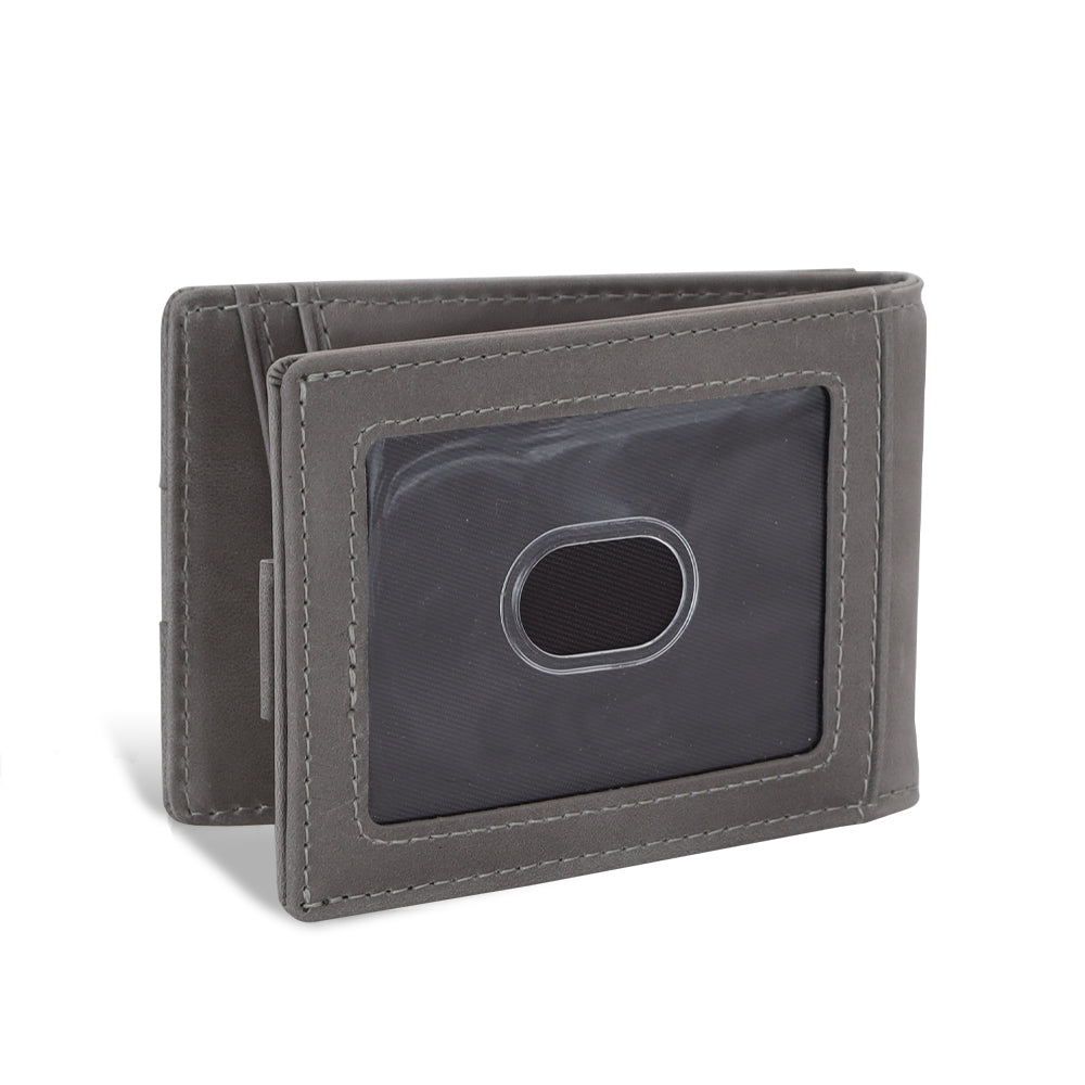 Valuetainment Gray RFID Blocking Wallet Keychain Set - Slim Minimalist Money Clip Card Holder for Men & Women - Perfect for Travel, Daily Use & Gift Giving