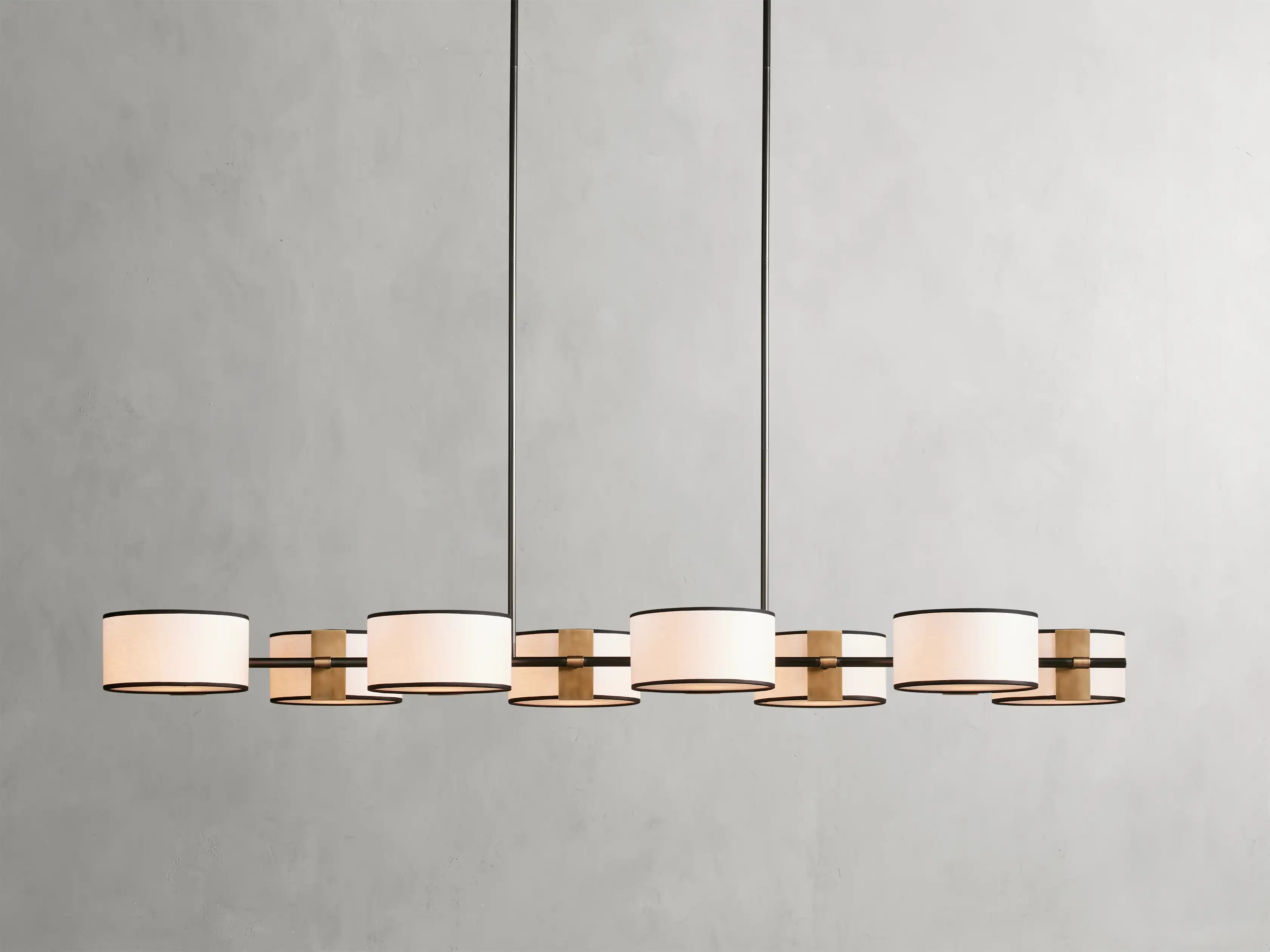 Daphne Linear Chandelier - Modern 6-Light LED Pendant Lighting Fixture for Dining Room, Kitchen Island & Living Room Decor