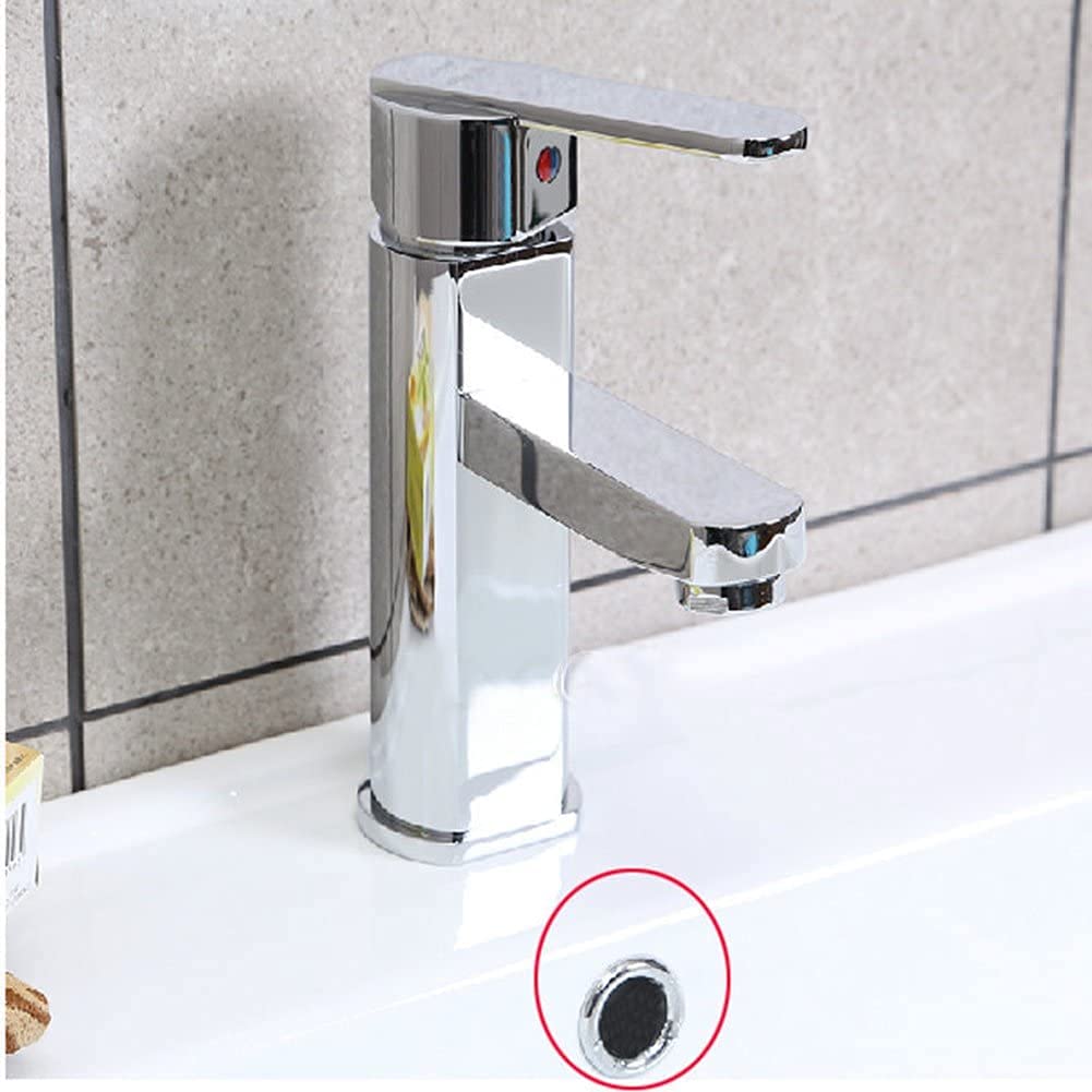 MroMax 6 Pack Silver Sink Overflow Cover Ring - Bathroom & Kitchen Sink Basin Trim, Round Hole Insert, Hollow Ring Caps for Home & Hotel Use - Perfect for Leak Prevention & Drain Protection in Bathrooms, Kitchens & Commercial Spaces