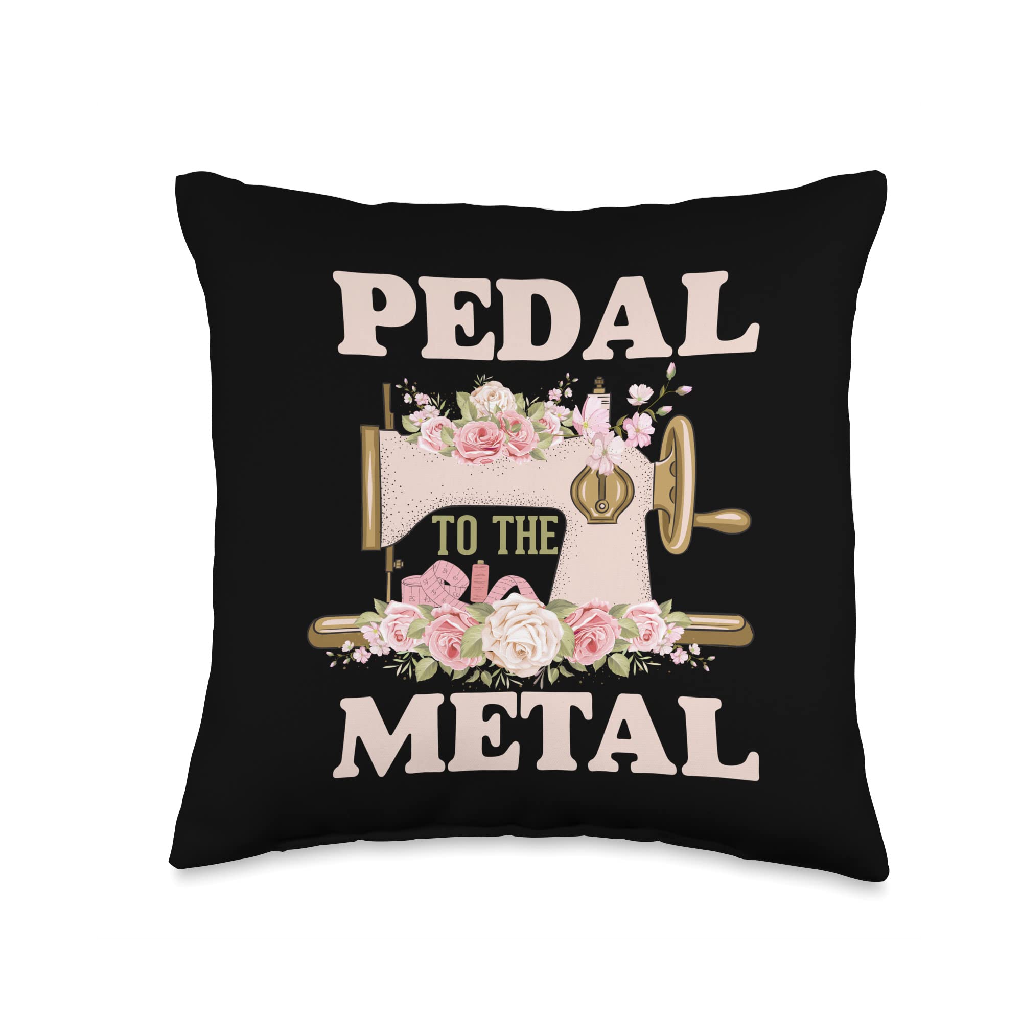 Funny Quilting Sewing Machine Throw Pillow 16x16 - Perfect for Quilters & Sewing Gifts