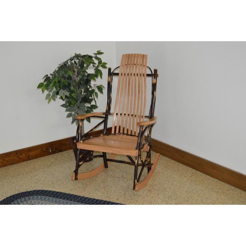 A & L Furniture Hickory Rocking Chair - Handcrafted Wooden Rocker for Living Room, Nursery & Porch - Comfortable & Durable Rocking Chair for Relaxation & Nursing