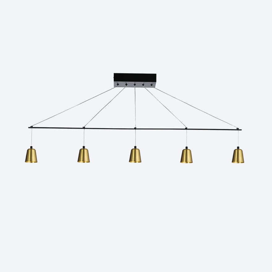ZORO LINEAR 5 LED Pendant Light with Yosh Shade - Dimmable Modern Lighting for Kitchen Island, Dining Room & Bedroom