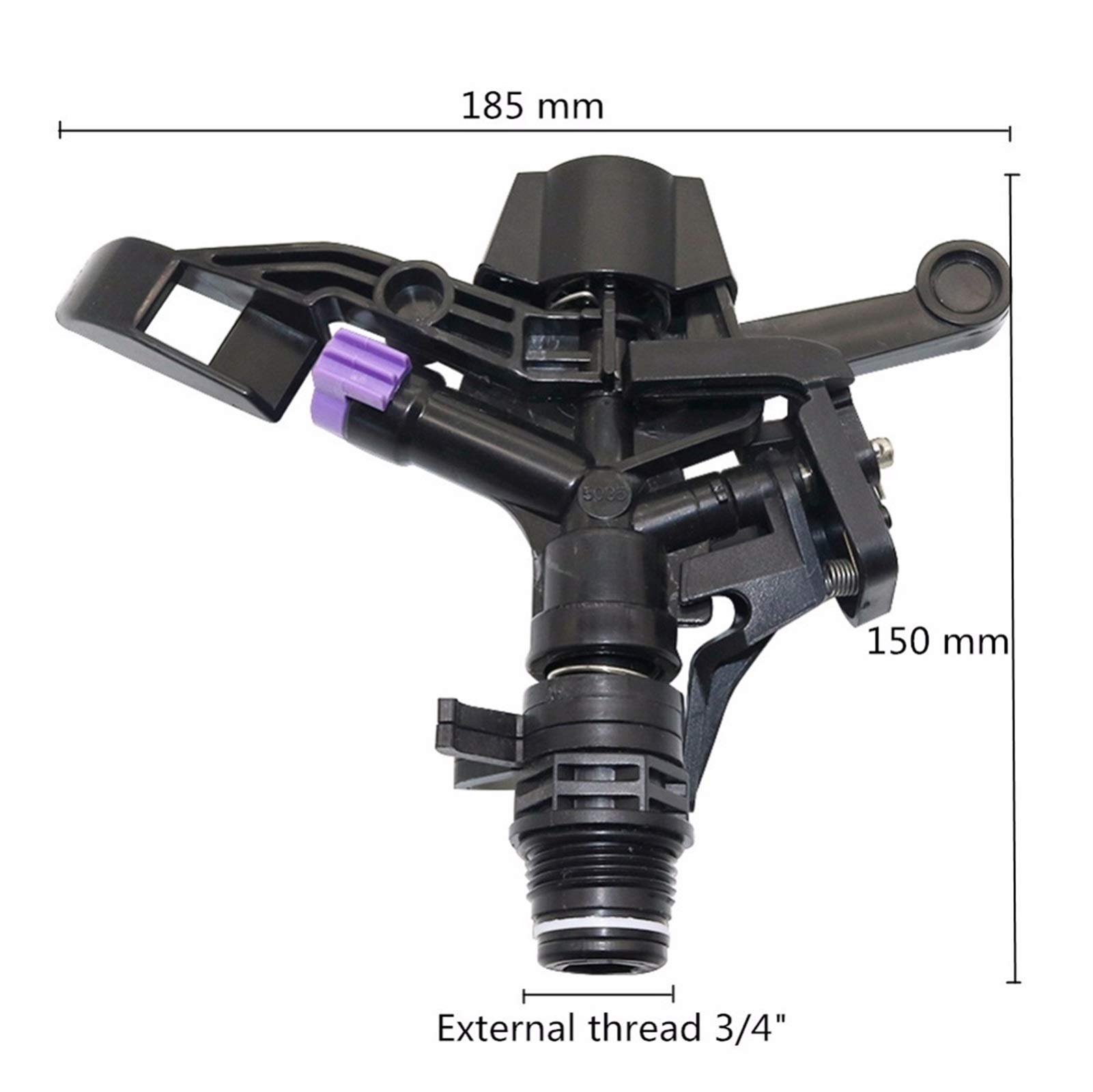 Adjustable Rotary Garden Sprinkler with Double Nozzle - 3/4