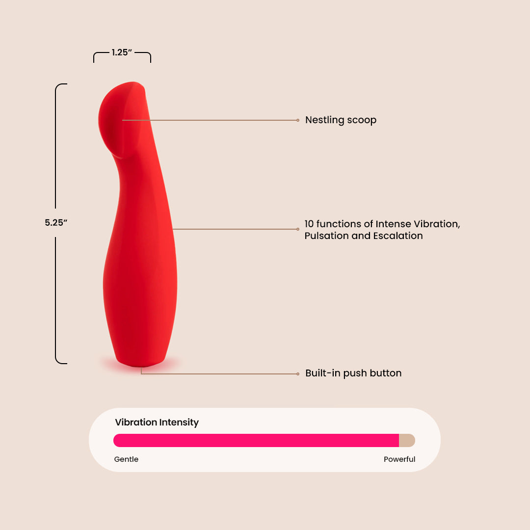 Red Hot™ Ignite Rechargeable Silicone Personal Massager - Perfect for Relaxation, Muscle Relief & Stress Relief at Home or On-the-Go