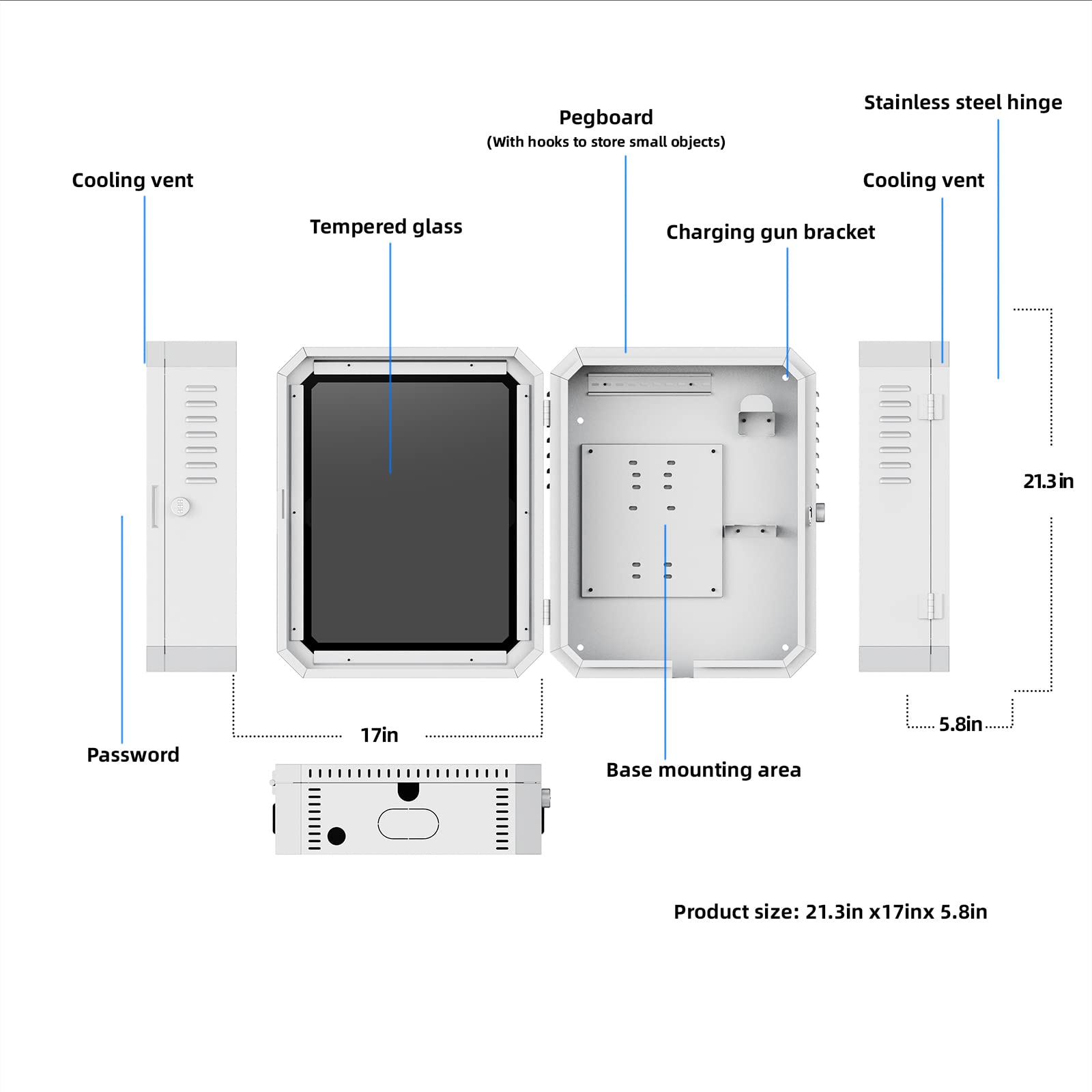 Tesla Gen 3 Wall Charger Cover - Waterproof & Dustproof Outdoor Charging Station Organizer Box for Tesla Accessories - Perfect for Home, Garage & Outdoor EV Charging Protection