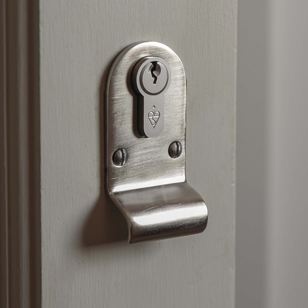 Satin Nickel Euro Cylinder Latch Pull - Modern Cabinet & Furniture Hardware for Bedroom, Kitchen, Bathroom & Office