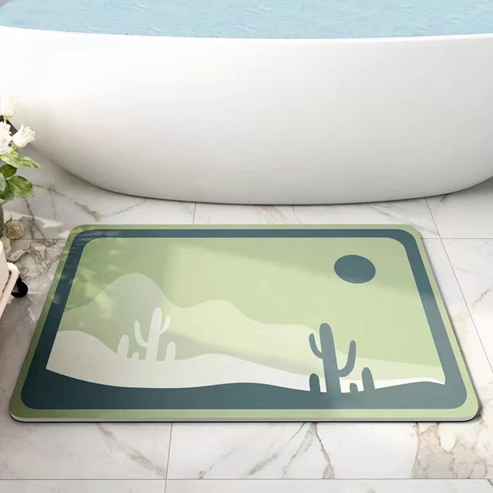 Non-Slip Kitchen Floor Mat - Water Absorbent Quick Drying Bath Mat with Rubber Backing - Soft Cozy Easy to Clean for Bathroom, Tub, Shower & Laundry Room - Perfect for Indoor & Outdoor Use in Wet Areas
