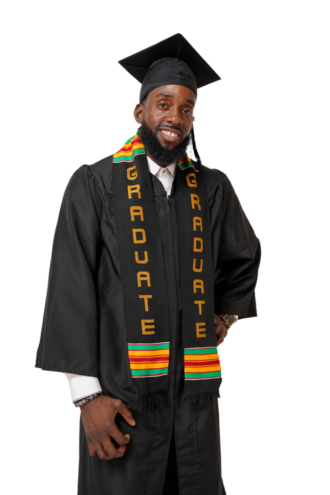 Premium Kente Cloth Graduation Stole Sash for Graduates - African Heritage Celebration Stole - Perfect for College & University Commencement Ceremonies