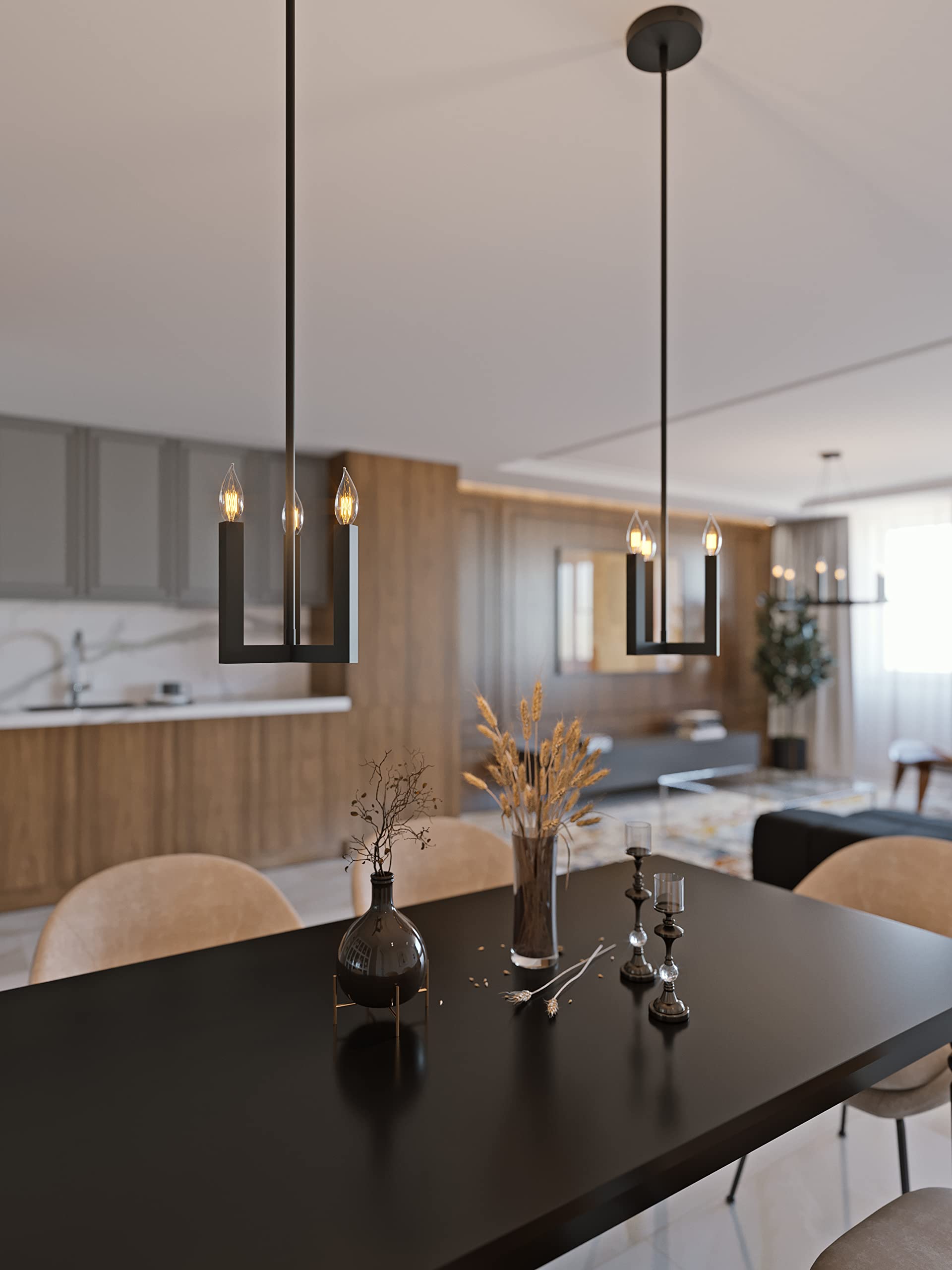 AFX Grace 3-Light Mini Pendant Lighting Fixture - Modern Brushed Nickel Ceiling Light for Kitchen Island, Dining Room & Bedroom