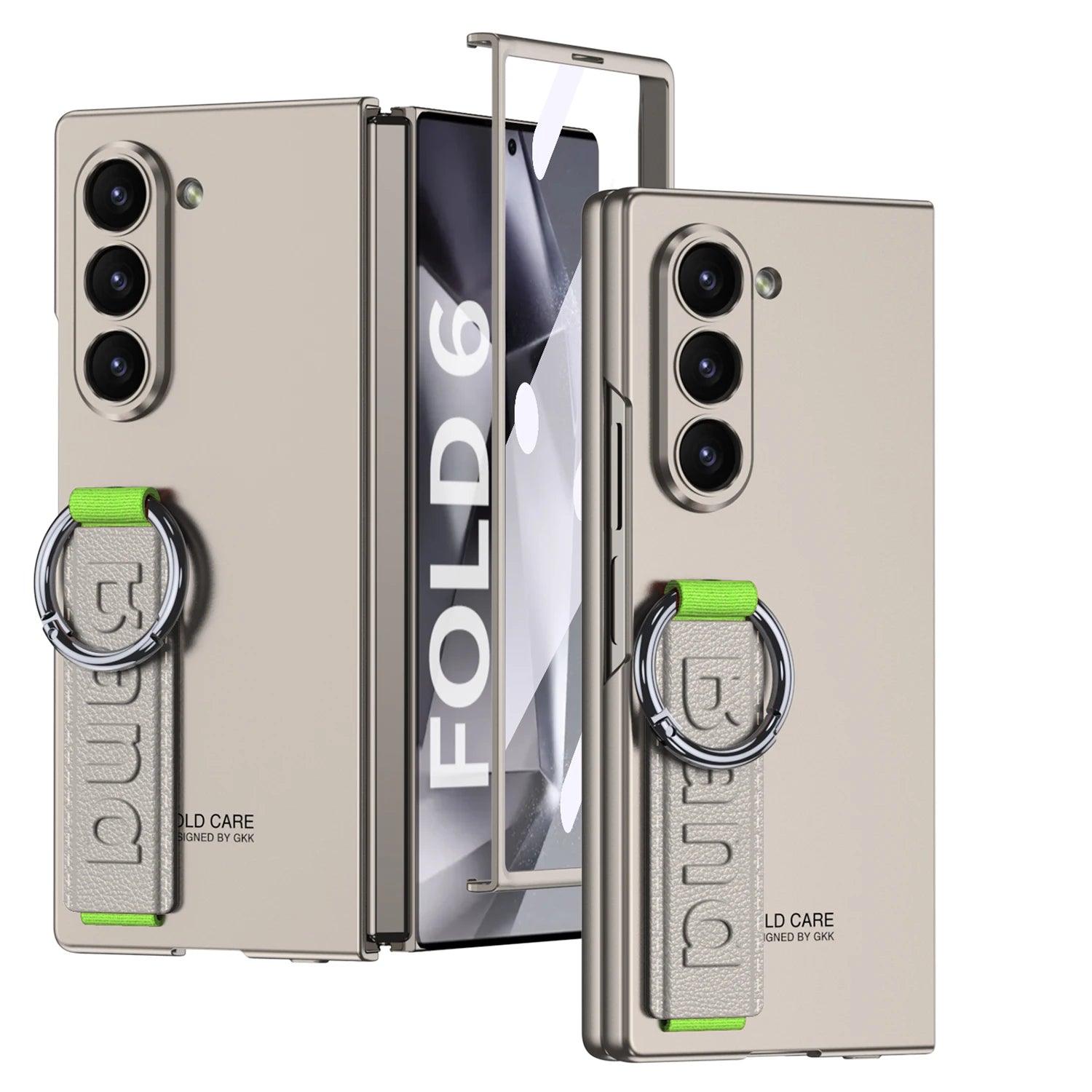 Shockproof Ring Holder Case for Samsung Galaxy Z Fold 6 - Protective Phone Cover with Kickstand for Hands-Free Viewing - Perfect for Work, Travel, and Everyday Use