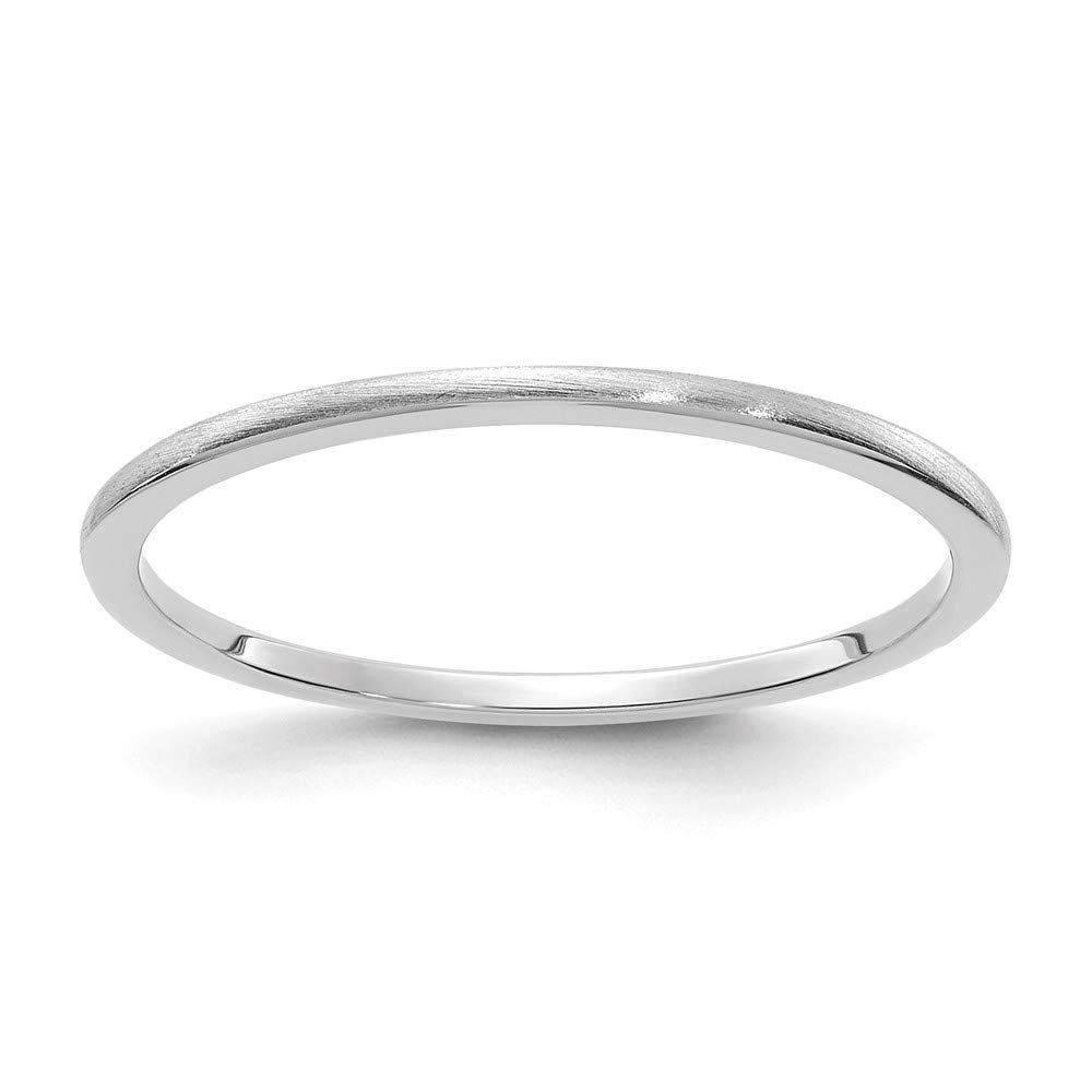 The Black Bow 1.2mm 14k White Gold Half Round Satin Stackable Band - Perfect for Everyday Wear, Wedding Bands, and Anniversary Gifts