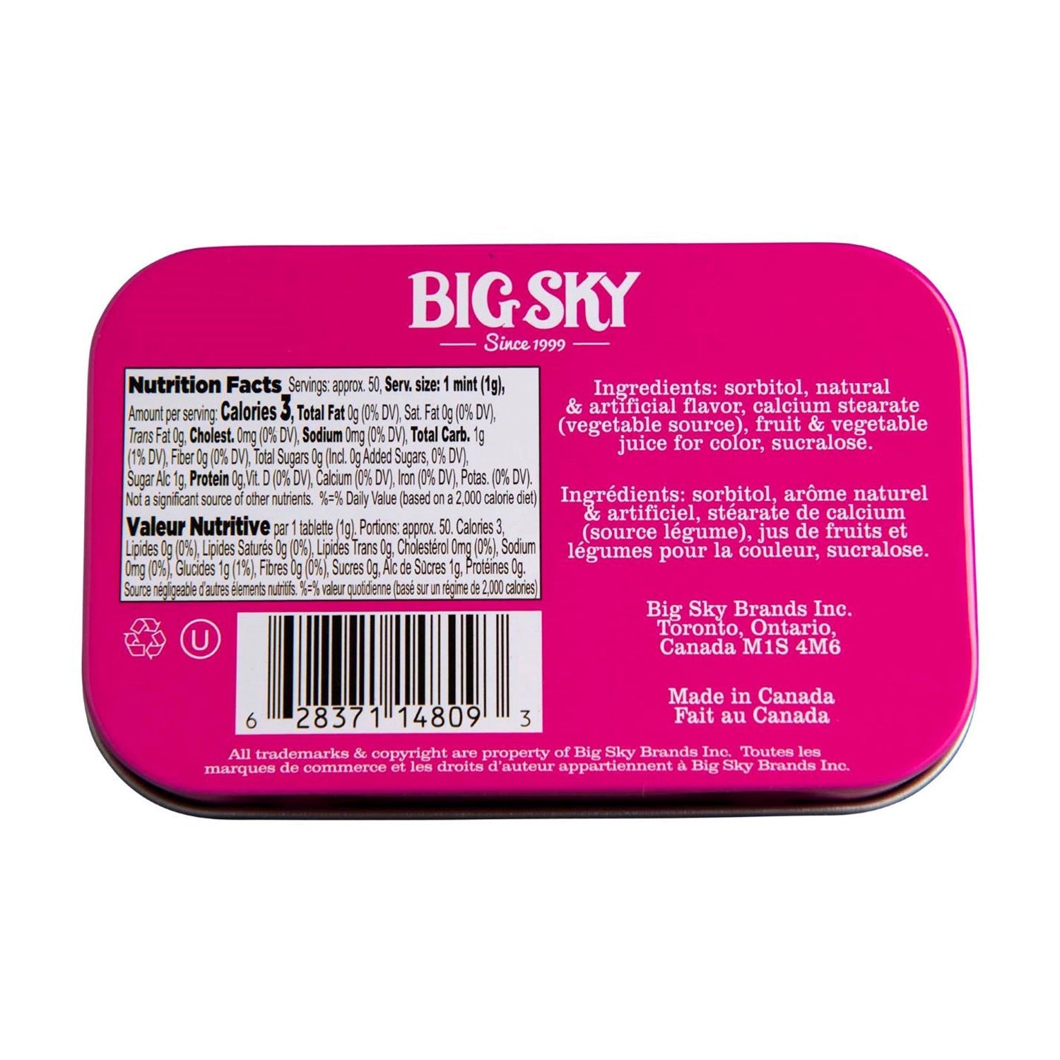Big Sky Mints Sugar Free Cotton Candy Tin - 6 Count Box | Perfect for Office Snacks, Party Favors & On-the-Go Fresh Breath