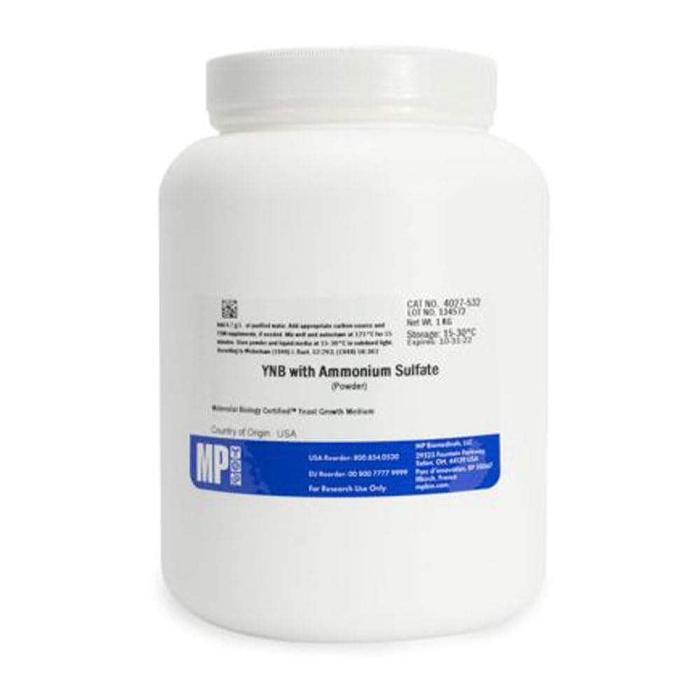 114027522 YNB Powder with Ammonium Sulfate - 454g Yeast Nitrogen Base for Brewing, Fermentation & Laboratory Use