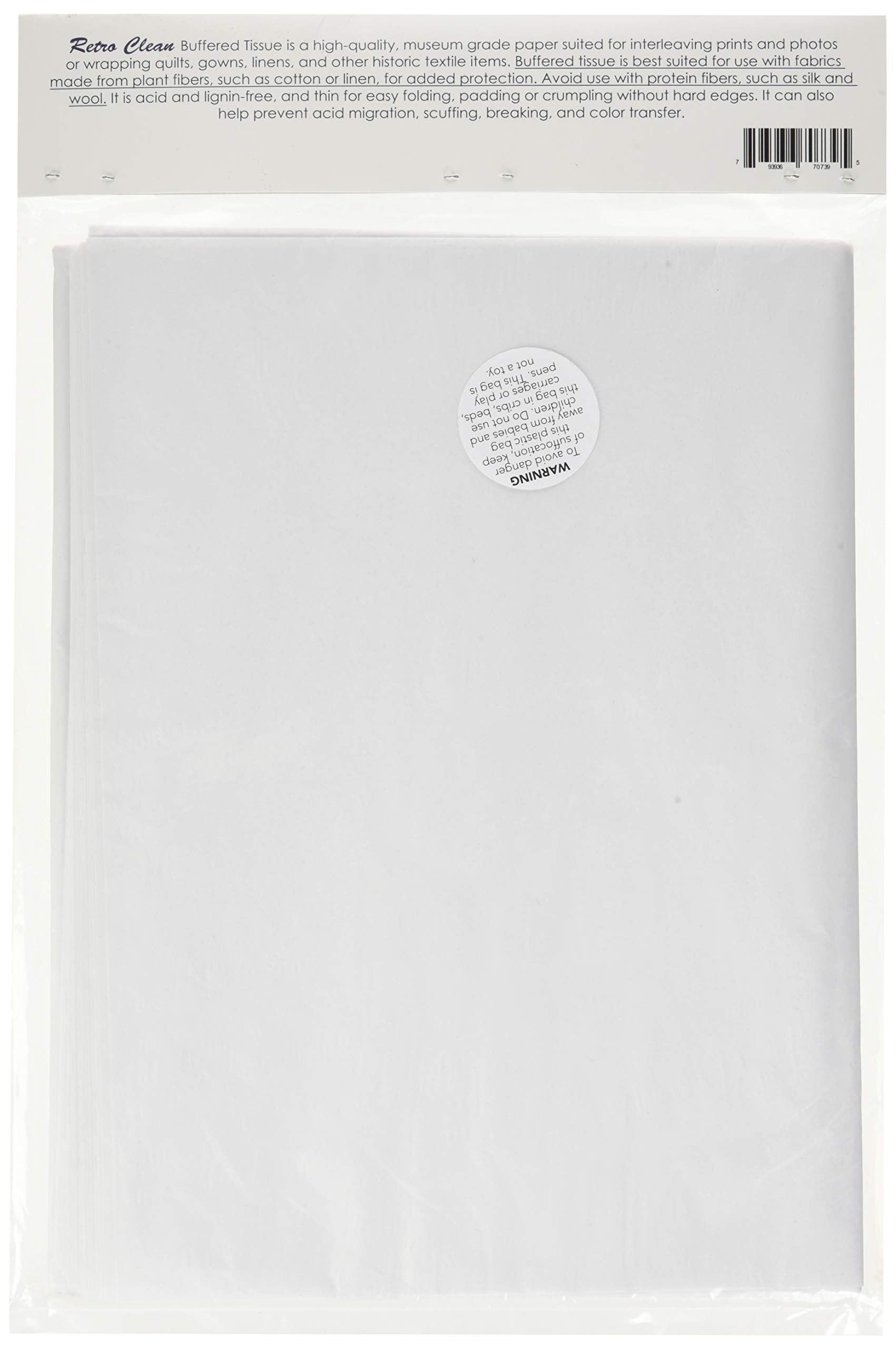 Archival Grade Buffered Tissue Paper - Acid-Free, 24x36 Inches, 12 Sheets for Scrapbooking, Gift Wrapping & Art Preservation | Retro Clean Design